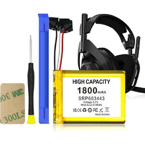 SRP603443 Battery, [2024 Upgraded] 1800mAh High Capacity Li-Polymer Battery Replacement Compatible with Astro A50 Series Wireless Gaming Headset with Tool Repair Kits