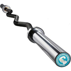 Chong Olympic Barbell 47INCH/4FT EZ Curl Weight Bar, 350lb Capacity Chrome Barbells for Gym Home Strength Training,Weightlifting,Power Lifting
