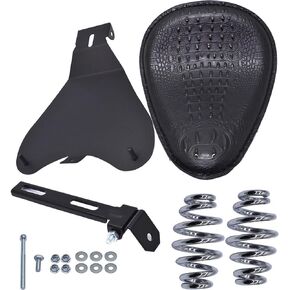 Motorcycle PU leather Solo Seat Spring w/Seat Base Black Replacement for Honda Shadow Spirit ACE VT 1100 750 Yamaha Kawasaki Suzuki Sportster Bobber Chopper