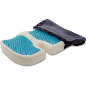 وسادة مقعد من الإسفنج الذكي المعزز بالجل - مثالية لكرسي المكتب ووسادة مقعد السيارة - تساعد على تخفيف آلام عظم الذنب - تقلل الضغط على العصعص والورك - غطاء قابل للغسل غير قابل للانزلاق in Kuwait