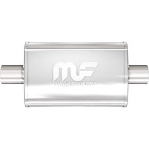 MagnaFlow Performance Exhaust Muffler 11216: 2.5" Inlet/Outlet, 4x9x14" Oval, Stainless Steel, Satin Finish