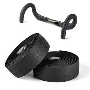Road Bike Handlebar Tapes Made of EVA+PU, Professional Road Bicycle Bar Tape, Racing Bike Handle Wraps, Bicycle Handlebar Grips Cover with End Plugs (Blue)