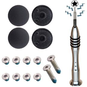 4 Pack Rubber Case Feet and Replacement Screws (2 Long and 8 Short) Screwdriver Kit Set Compatible with MacBook Air 11inch 13 inch A1370 A1369 A1465 A1466