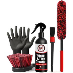 Wheel Tire Brush Wheel Cleaner Iron Remover Combo, Remove Iron Particles in Wheel/Car Paint, Professional All in One Car Wash Brush Rust Remover Spray for Car Detailing Cleaning