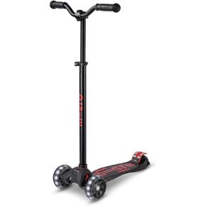 Micro Kickboard - Maxi Deluxe Pro LED Kick Scooter - Smooth-Gliding, 3-Wheeled, Light-Up Wheels, Lean-to-Steer Design with Fat, Stable Wheels and Chopper-Style Handlebars for Ages 5-12