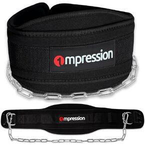 Durable Neoprene Weighted Dip Belt for Weight Lifting with 39" Inch Replaceable Steel chains, Intense Workout Weight Belt for Pullups, dips, chin-ups, and Squat Belts, Gym Belt for men
