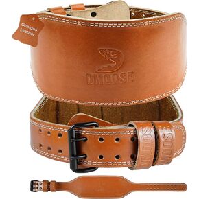 DMoose Fitness Weight Lifting Belt - 7MM Premium Cushioned Lumbar Support Gym Belt - Genuine Leather Weightlifting Belt for Deadlift, Workout & Squats - Adjustable Weight Lifting Belts for Men & Women