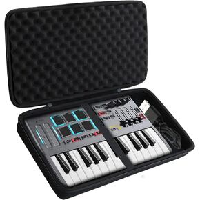 khanka Hard Travel Case Replacement for Donner DMK 25 MIDI Keyboard Controller Music Mini Key With 8 Backlit Drum Pads, 4 Knobs 4 control faders MIDI Controller,Case Only