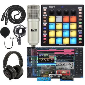 PreSonus ATOM Production/MIDI and Performance Pad Controller w/Professional Studio Microphone and Recording Kit