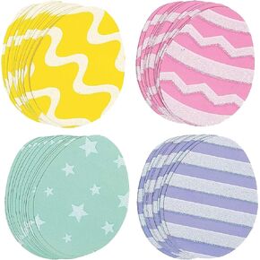 Fun Express 50 Pieces Easter Mini Egg Paper Cutouts Paper Decorations - 2.25 x 3 Inch - Hunt and Easter Party Decor