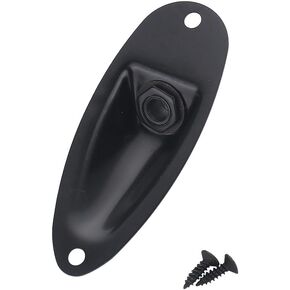 Black Guitar Input Jack Socket Plate Output Loaded Boat Style 1/4 Inch Guitar Jack Plate with Screws for Strat Fender Style Electric Guitar Parts