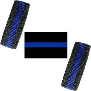 Mourning Bands for Badges - Thin Blue Line Mourning Bands Elastic - Funeral Honor Bands - 2 Pack