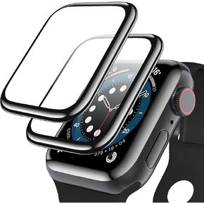 geekboy [2 Pack] Tempered Glass Screen Protector for Apple Watch Series 6/SE/5/4, 3D Curved Edge Full Coverage Protective Cover, Anti-Scratch 9H Hardness Bubble-Free HD Clear Film for iWatch 40mm