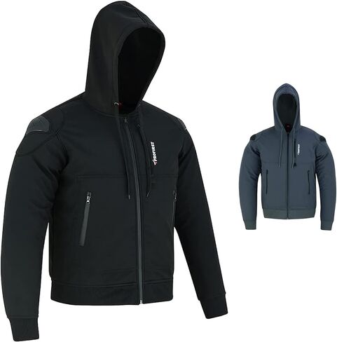 PROFIRST Motorcycle Hoodie CE Armored Motorbike softshell Hoodie Protective Zip up Jacket Lined For all weather in Kuwait