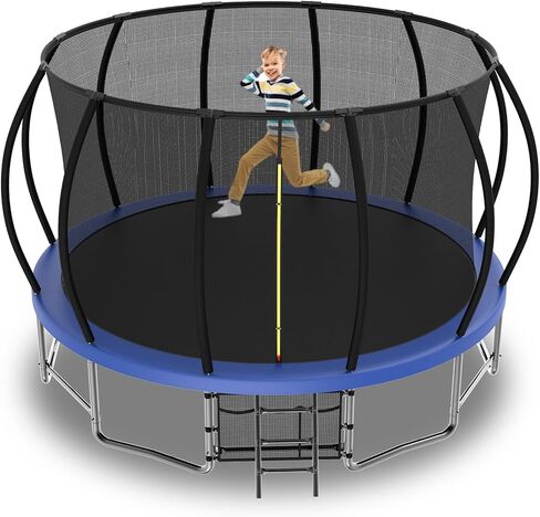 DHHU الترامبولين 10FT 12FT 14FT 15FT 16FT الترامبولين مع شبكة الضميمة وسلم، الترامبولين في الهواء الطلق للأطفال والكبار، الترامبولين الترفيهية مع ASTM المعتمدة in Saudi Arabia