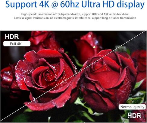 كابل الألياف HDMI بطول 30 قدمًا (قدم) يدعم كابل الألياف الضوئية HDMI سرعة عالية 18 جيجابت في الثانية 4K عند 60 هرتز، HDR، Dolby Vision، HDCP2.2، ARC، أخذ عينات فرعية ثلاثية الأبعاد 4:4:4/4:2:2/4:2:0 in Kuwait