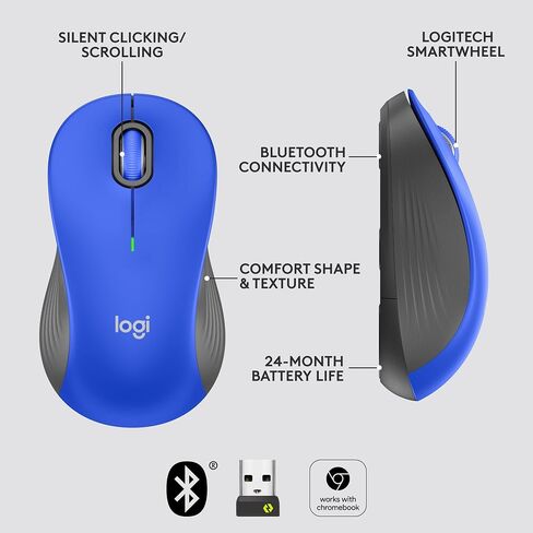 ماوس لاسلكي Logitech Signature M550 - للأيدي الصغيرة والمتوسطة الحجم، بطارية لمدة عامين، نقرات صامتة، أزرار جانبية قابلة للتخصيص، بلوتوث، توافق متعدد الأجهزة - وردي in Saudi Arabia