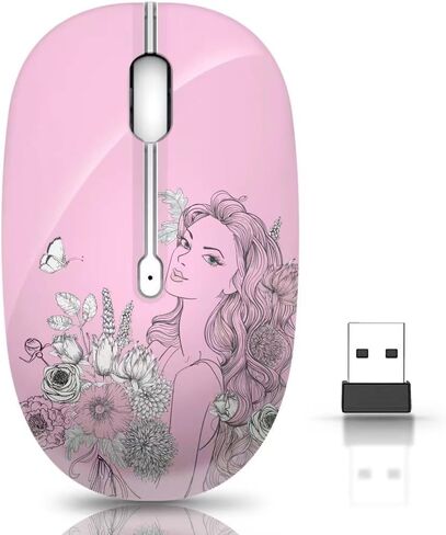 JUHOO Wireless Mouse with Nano Receiver for PC, Laptop, Notebook, Computer, MacBook, Less Noise, Portable Mobile Optical Mice in Saudi Arabia