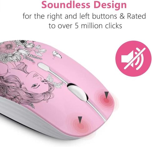JUHOO Wireless Mouse with Nano Receiver for PC, Laptop, Notebook, Computer, MacBook, Less Noise, Portable Mobile Optical Mice in Saudi Arabia