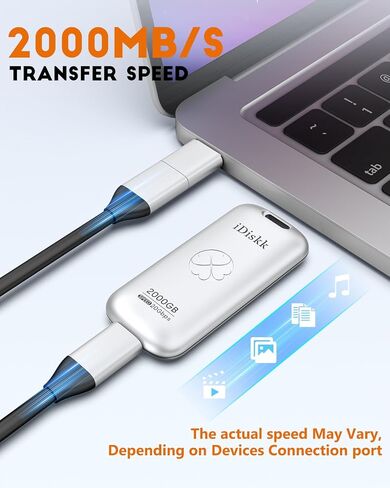 iDiskk 【Plug-Play 2TB HIgh Speed 2000MB/s External SSD |Pocket-Sized | USB 3.2 Gen 2x2 | External Solid State Drive | Photo Stick Compatible with Xbox,PS4,iPad,PC&Mac,PC,Android Phones,Cameras in Saudi Arabia