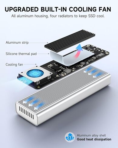 iDiskk 40 جيجابت في الثانية 4 تيرابايت M.2 NVMe SSD احترافي قوي USB-C ألومنيوم خارجي صلب - ما يصل إلى 3000 ميجابايت/ثانية، Thunderbolt 3 (40 جيجابت في الثانية)، USB-C (10 جيجابت في الثانية)، متوافق مع USB4/3.2/3.1/3.0/2.0 in Kuwait