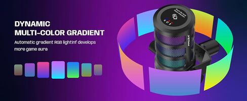 ميكروفون لبث البودكاست، ميكروفون ألعاب USB للكمبيوتر الشخصي، والكمبيوتر، والهاتف، وPS4/5، وميكروفون مكثف مع أضواء RGB، وكتم الصوت، والكسب، وإلغاء الضوضاء لتسجيل الاستوديو، وتويتش، ومقاطع فيديو يوتيوب in Kuwait