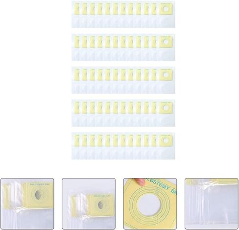 EXCEART 60Pcs Disposable Ostomy Bag Plastic Clear Colostomy Ileostomy Pouch Ileostomy Care Bag for Ileostomy Stoma Care in Saudi Arabia