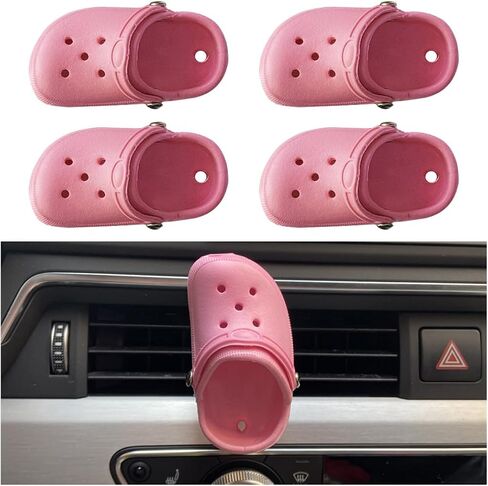zipelo 4pcs Shoe Shape Car Air Vent Clips, Plastic Automotive Air Outlet Charm Clip Conditioning, Funny Car Decoration Interior Accessories for Women Men, Creative Decor for Home Office (Black) in Saudi Arabia