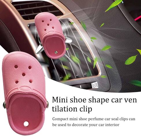 zipelo 4pcs Shoe Shape Car Air Vent Clips, Plastic Automotive Air Outlet Charm Clip Conditioning, Funny Car Decoration Interior Accessories for Women Men, Creative Decor for Home Office (Black) in Saudi Arabia