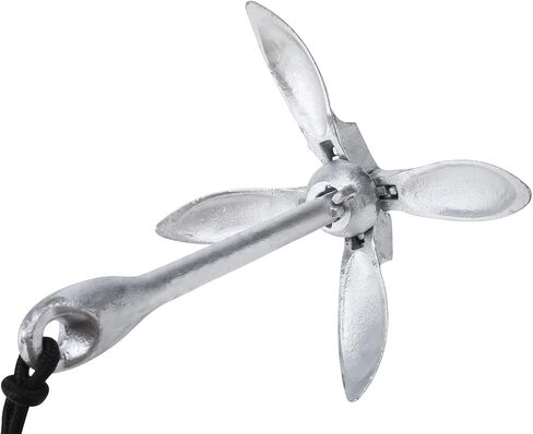 مرساة قوارب الكاياك البحرية، مجموعة مرساة كاياك 3.3 رطل، مجموعة مرساة عنب قابلة للطي مع حبل 40 قدم، ملحقات مرساة بحرية لزوارق الكاياك والزوارق وألواح التجديف in Kuwait