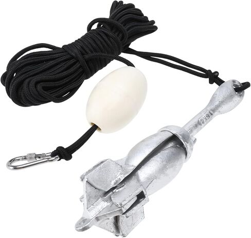 مرساة قوارب الكاياك البحرية، مجموعة مرساة كاياك 3.3 رطل، مجموعة مرساة عنب قابلة للطي مع حبل 40 قدم، ملحقات مرساة بحرية لزوارق الكاياك والزوارق وألواح التجديف in Kuwait