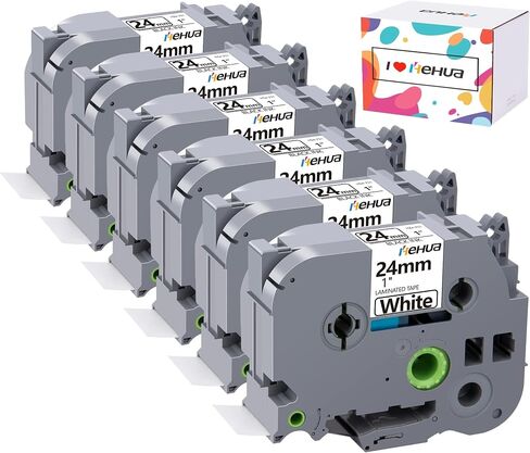 Hehua Compatible for Brother TZe-251 24mm 0.94 White Label Black Ink, TZe 24mm TZe251 Label Tape Compatible for Brother Label Maker Tape 24mm TZe 251 TZ-251 1 Inch for PTD600 PT D600 P710BT, 3 Pack in Saudi Arabia