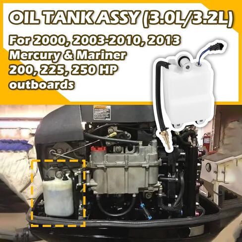 8M0064075 Engine Oil Reservoir 3.0L/3.2L Oil Tank Assembly Replacement 200HP 225HP 250HP (2000 2003-2010 2013) For Mercury Mariner Outboard Boating 1200-8M0064075/884525T1 in Saudi Arabia