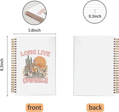 دفتر ملاحظات غربي، لوازم مكتبية مدرسية غربية، مجلة دفتر ملاحظات حلزوني رعاة البقر مقاس 5.5 × 8.3 بوصة in Kuwait
