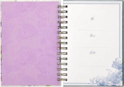 Christian Art Gifts Journal w/Scripture Be Still and Know Psalm 46:10 Bible Verse Purple Rose 192 Ruled Pages, Large Hardcover Notebook, Wire Bound in Kuwait