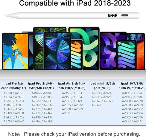 iPad Pencil for Apple iPad 10th/9th, Apple Pencil 1st Generation with Palm Rejection & Tilt Sensitivity, Apple Pen Work for iPad 6/7/8/9/10, iPad Air 3/4/5, iPad Mini 5/6, iPad Pro 11''/12.9'' in Saudi Arabia
