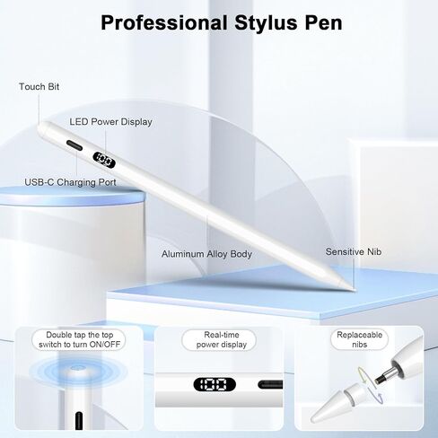 iPad Pencil for Apple iPad 10th/9th, Apple Pencil 1st Generation with Palm Rejection & Tilt Sensitivity, Apple Pen Work for iPad 6/7/8/9/10, iPad Air 3/4/5, iPad Mini 5/6, iPad Pro 11''/12.9'' in Saudi Arabia
