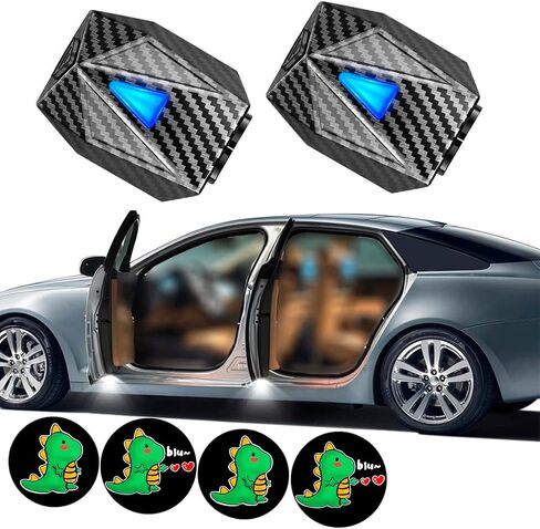 LZLRUN الرسوم المتحركة الإسقاط ترحيب الضوء، تشغيل الجليد النار الحصان باب ترحيب LED ضوء للسيارة in Kuwait