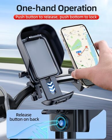Bike Phone Holder with Sunshade, Motorcycle Phone Mount Waterproof for Bicycle Electric Scooter Accessories for Adult Bikes Handlebar Cell Phone Stand for Men Suit for 4.7" to 7.2" Smartphones in Kuwait