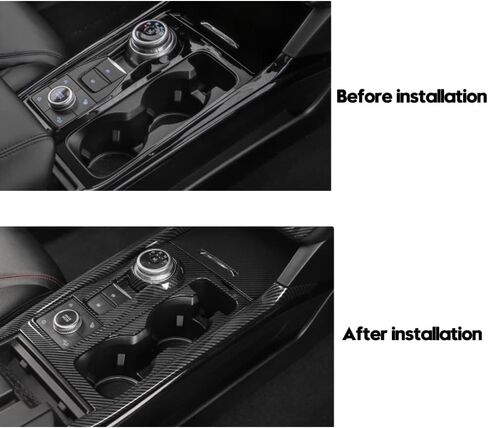 Carbon Fiber Pattern Interior Steering Wheel Trim Panel Cover compatible for Ford Explorer 2023 2022 2020 2021. Fit for Explorer Accessories ABS Plastic, Set of 2 in Kuwait