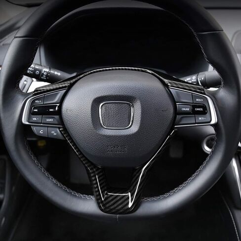 غطاء عجلة القيادة من ألياف الكربون لسيارة Honda Accord 10th Gen 2018 2019 2020 2021 2022، مناسب لسيارة سيدان LX Sport EX-L Touring Hybrid، قطعتان in Kuwait