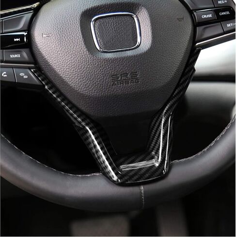 غطاء عجلة القيادة من ألياف الكربون لسيارة Honda Accord 10th Gen 2018 2019 2020 2021 2022، مناسب لسيارة سيدان LX Sport EX-L Touring Hybrid، قطعتان in Kuwait