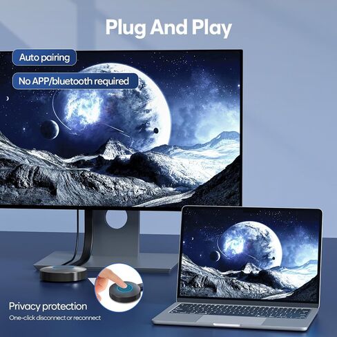 Wireless HDMI Display Dongle Adapter, TV Adapter Used for Streaming Video/Audio from Laptop, PC, Smartphone to HDTV/Projector, No Setup,No Need APP, Support Android, iOS, Windows and MacOS in Saudi Arabia