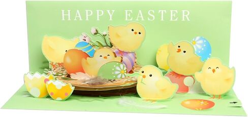 بطاقة تهنئة لعيد الفصح بانورامية منبثقة - فراخ، متعددة الألوان (موديل: 048641581250) in Kuwait