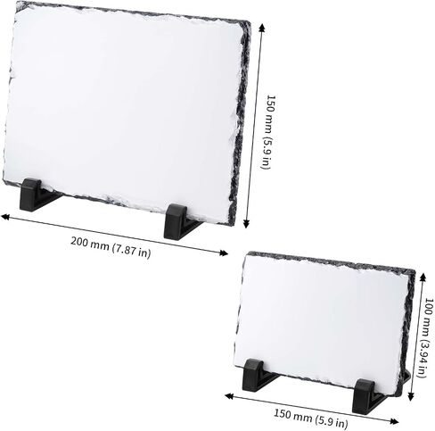 6 Pack Sublimation Slate Blanks, 2 Size Heat Transfer Rectangular Sublimation Photo Slate with Display Holder, Personalized Rock Slate Photo Plaque for Desktop Souvenir DIY Personalized Gift in Saudi Arabia