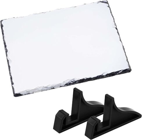 6 Pack Sublimation Slate Blanks, 2 Size Heat Transfer Rectangular Sublimation Photo Slate with Display Holder, Personalized Rock Slate Photo Plaque for Desktop Souvenir DIY Personalized Gift in Saudi Arabia