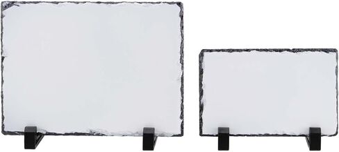 6 Pack Sublimation Slate Blanks, 2 Size Heat Transfer Rectangular Sublimation Photo Slate with Display Holder, Personalized Rock Slate Photo Plaque for Desktop Souvenir DIY Personalized Gift in Saudi Arabia