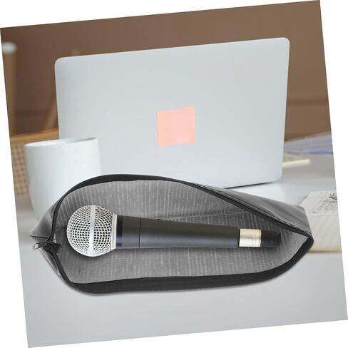 Vaguelly Microphone Case 20 Pcs Microphone Storage Bag Mic Carrying Bag Small s Leather Mic Pouch Zipper Microphone Pouch Microphone Carrying Bag Drawstring Zipper Bag Travel in Saudi Arabia