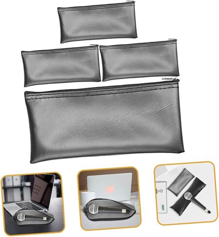 Vaguelly Microphone Case 20 Pcs Microphone Storage Bag Mic Carrying Bag Small s Leather Mic Pouch Zipper Microphone Pouch Microphone Carrying Bag Drawstring Zipper Bag Travel in Saudi Arabia