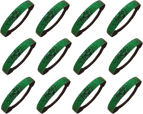 Kenz Laurenz 12 Pack Glitter Headbands U PICK (Available in LOTS of COLORS) - Elastic Stretch Sparkly Fashion Headband for Teens Girls Women Softball Volleyball Basketball Sports Teams Set Hair Accessories Store (Black) in Saudi Arabia